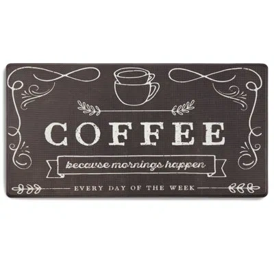 Nicole Miller Cook N Comfort Coffee Because Kitchen Mat In Brown