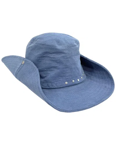 Nicole Miller Corduroy Packable Cowboy Hat In Blue
