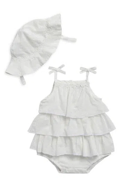 Nicole Miller Babies'  Cotton Bubble Bodysuit & Sun Hat Set In Gray