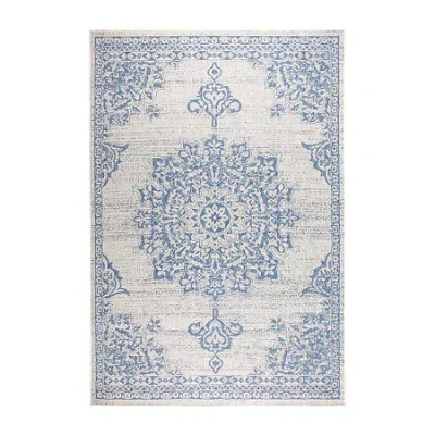 Nicole Miller Country Azalea Medallion Uv Protection Washable Indoor Rectangular Area Rug In Gray