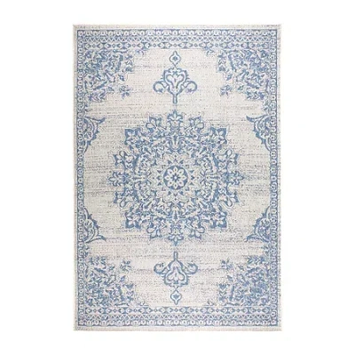 Nicole Miller Country Azalea Medallion Uv Protection Washable Outdoor Rectangular Area Rug In Gray