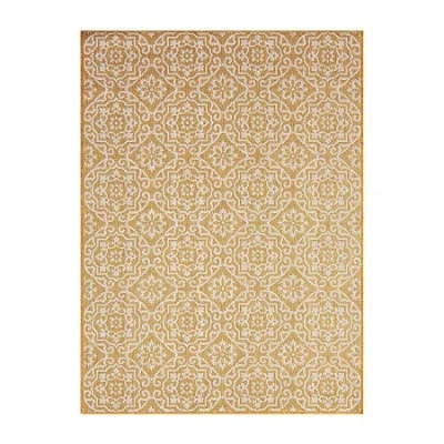 Nicole Miller Country Danica Geometric Outdoor Rectangular Area Rug In Yellow
