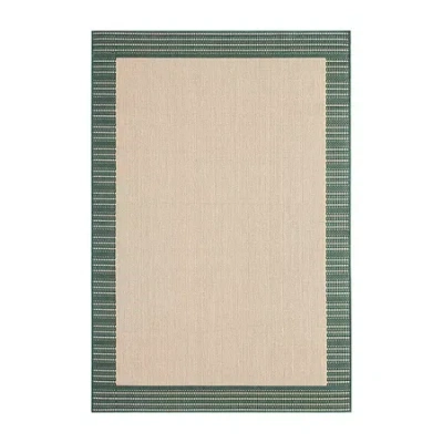 Nicole Miller Country Landry Bordered Outdoor Rectangular Area Rug In Sand