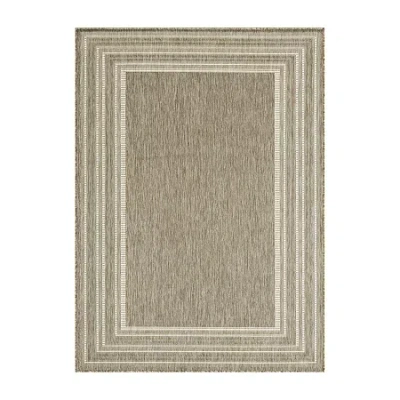 Nicole Miller Country Layla Bordered Outdoor Rectangular Area Rug In Sand