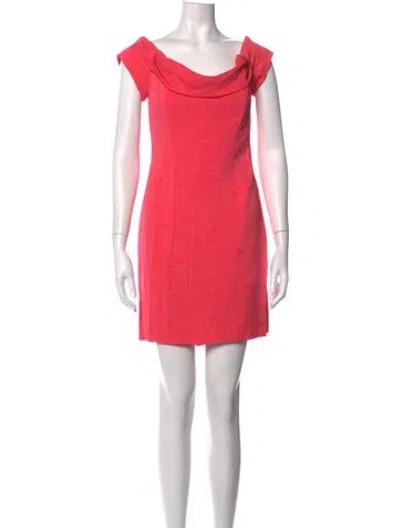 Pre-owned Nicole Miller Cowl Neck Mini Dress In Pink