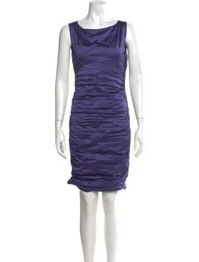 Pre-owned Nicole Miller Cowl Neck Mini Dress W/ Tags In Purple