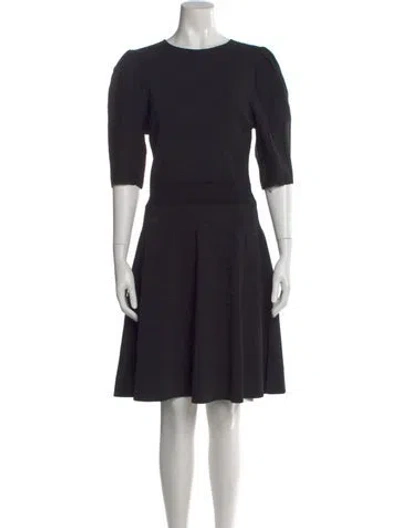 Pre-owned Nicole Miller Crew Neck Knee-length Dress In Black