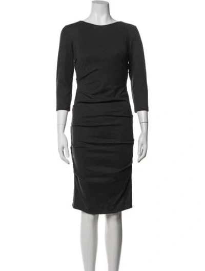 Pre-owned Nicole Miller Crew Neck Knee-length Dress In Black