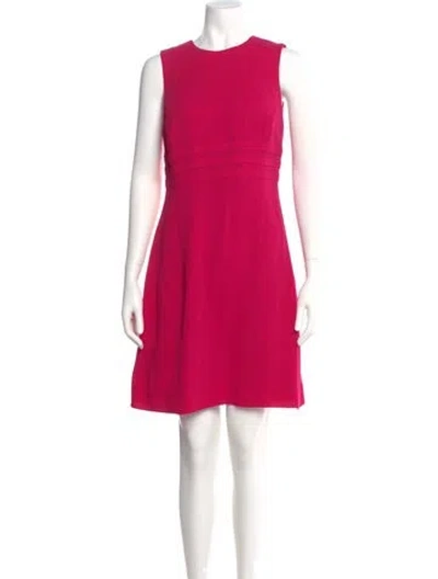 Pre-owned Nicole Miller Crew Neck Knee-length Dress In Pink