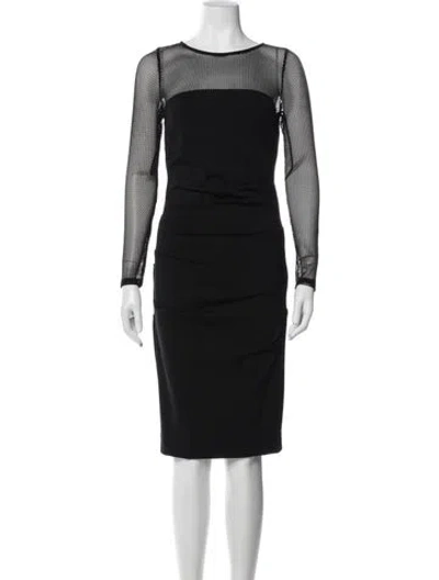 Pre-owned Nicole Miller Crew Neck Knee-length Dress W/ Tags In Blue