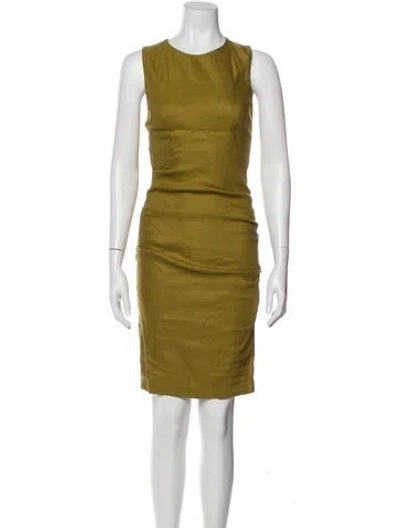 Pre-owned Nicole Miller Crew Neck Knee-length Dress W/ Tags In Green