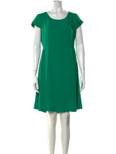 Pre-owned Nicole Miller Crew Neck Knee-length Dress W/ Tags In Green