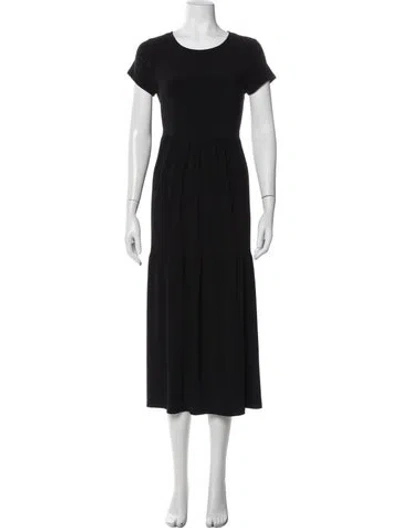 Pre-owned Nicole Miller Crew Neck Long Dress In Blue