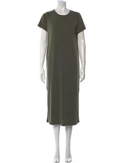 Pre-owned Nicole Miller Crew Neck Midi Length Dress In Green