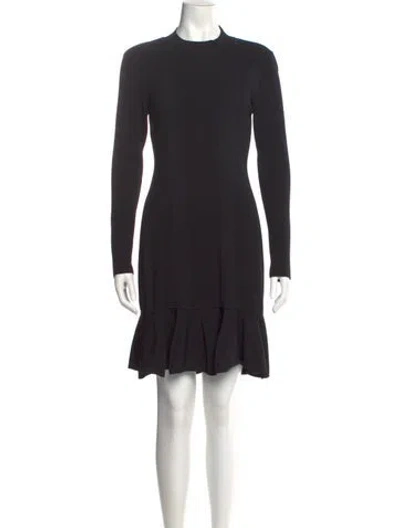 Pre-owned Nicole Miller Crew Neck Mini Dress In Black