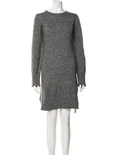 Pre-owned Nicole Miller Crew Neck Mini Dress In Grey