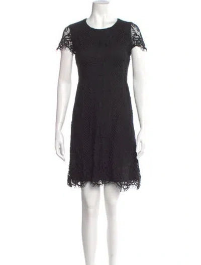 Pre-owned Nicole Miller Crew Neck Mini Dress In Multi