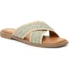 Nicole Miller Criss Cross Slide Sandal In Turquoise Multi