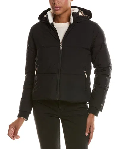 Nicole Miller Cropped Puffer Jacket In Black