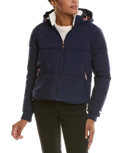 Nicole Miller Cropped Puffer Jacket In Navy