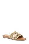 Nicole Miller Crossover Slide Sandal In Camel Multi