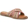Nicole Miller Crossover Slide Sandal In Pink Multi