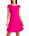 Nicole Miller Dakota Knit Cap Sleeve Top In Precious Pink In Pink