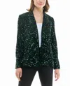 Nicole Miller Dani Velvet Sequin Jacket In Emerald In Gold
