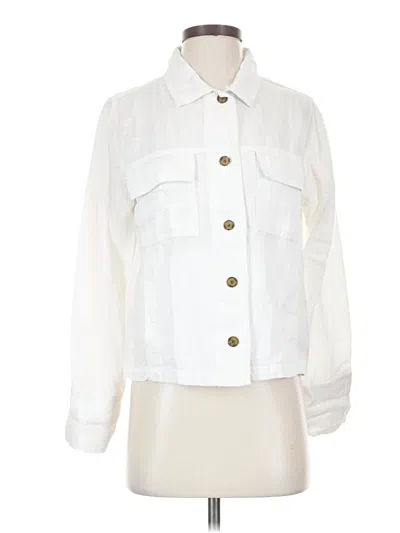 Pre-owned Nicole Miller Denim Jacket In White