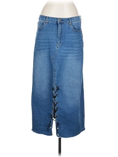 Pre-owned Nicole Miller Denim Skirt In Blue