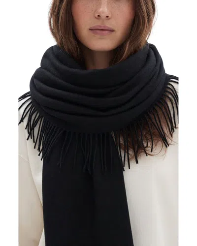 Nicole Miller Double Fringe Scarf In Black