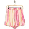 Nicole Miller Linen-blend Short In Multi