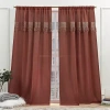 Nicole Miller Dunbar Rod Pocket Light-filtering Set Of 2 Curtain Panel In Brown