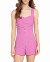 Nicole Miller Embellished Eyelet Crop Top In Lilac In Blue