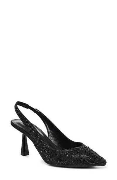 Nicole Miller Embellished Pointed Toe Slingback Pump In Black