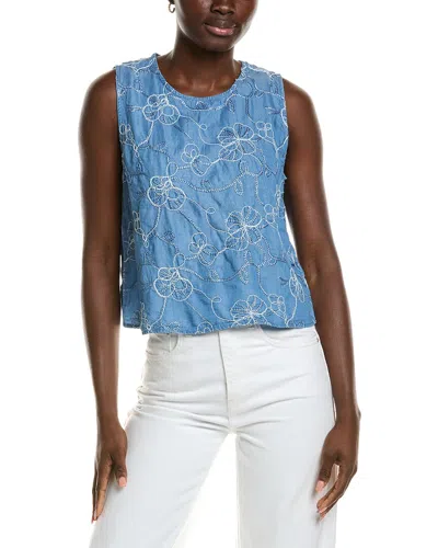 Nicole Miller Embroidered Greta Top In Animal Print