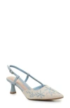 Nicole Miller Embroidered Slingback Pump In Beige Sky