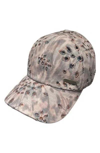 Nicole Miller Eyelet Baseball Cap In Neutral