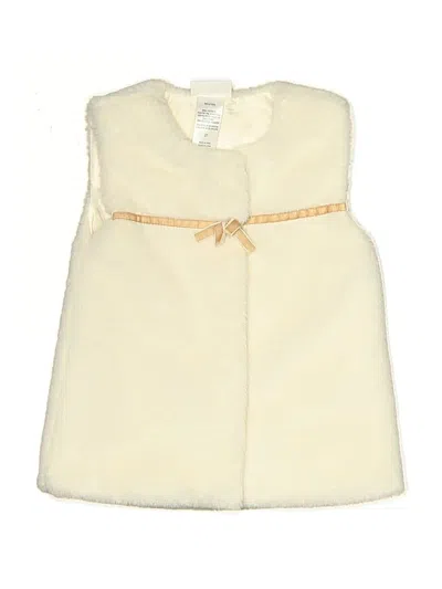 Pre-owned Nicole Miller Kids' Faux Fur Vest In Ivory