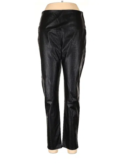 Pre-owned Nicole Miller Faux Leather Pants In Black
