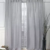 Nicole Miller Faux Linen Slub Back Tab Light-filtering Set Of 2 Curtain Panel In Gray