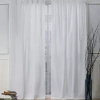 Nicole Miller Faux Linen Slub Back Tab Light-filtering Set Of 2 Curtain Panel In White