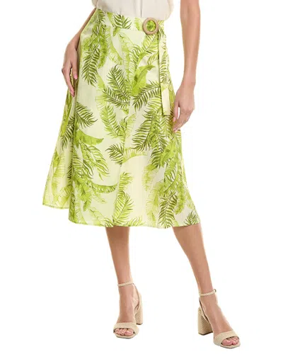 Nicole Miller Faux Wrap Skirt In Green