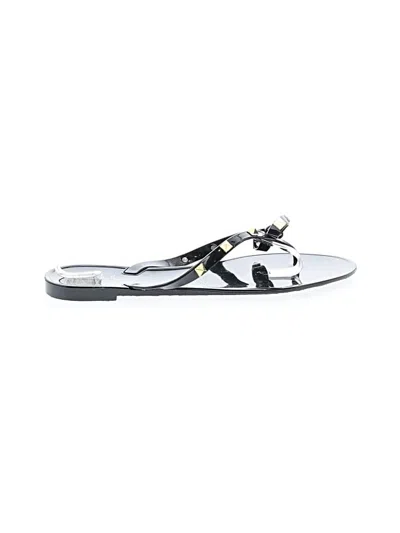 Pre-owned Nicole Miller Flip Flops In Silver