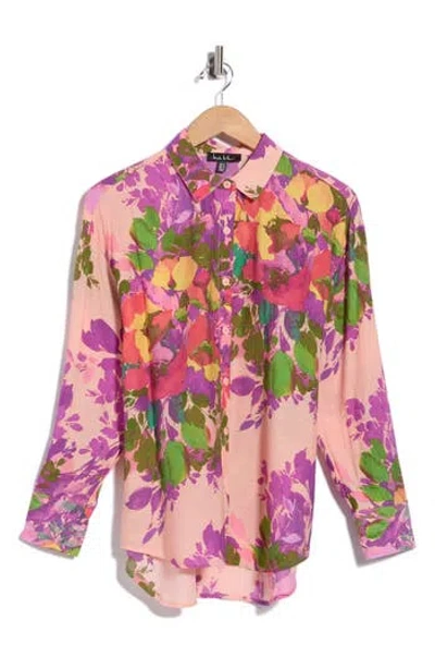 Nicole Miller Floral Button-up Shirt In Multi