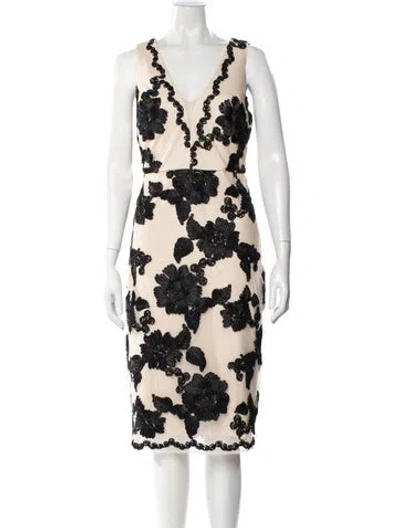 Pre-owned Nicole Miller Floral Print Knee-length Dress