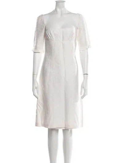 Pre-owned Nicole Miller Floral Print Knee-length Dress In Neutrals