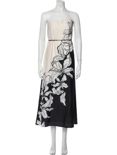 Pre-owned Nicole Miller Floral Print Long Dress In Multi