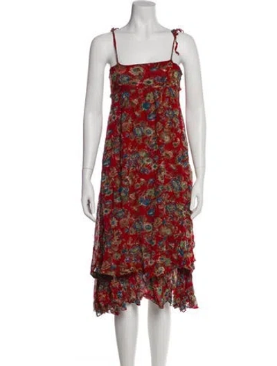 Pre-owned Nicole Miller Floral Print Mini Dress In Black