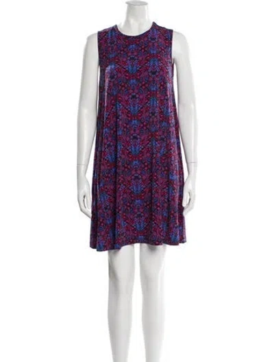 Pre-owned Nicole Miller Floral Print Mini Dress In Multi